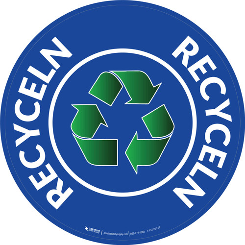 Recyceln (Recycle) Blue Circular German - Floor Sign