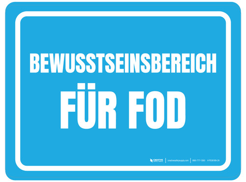 FOD-Awareness Bereich (FOD Awareness Area) Rectangular German - Floor Sign