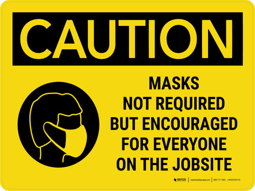 Caution: Masks Not Required For Everyone Landscape - Wall Sign