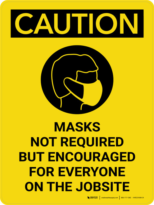 Caution: Masks Not Required For Everyone Portrait - Wall Sign