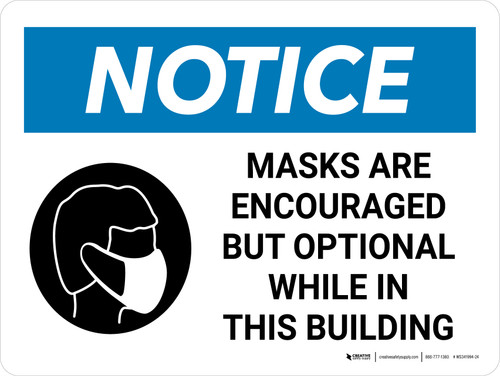 Notice: Masks Are Encouraged But Optional This Building Landscape - Wall Sign