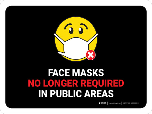 Face Mask No Longer Required In Public Areas Landscape - Wall Sign