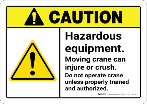 Caution: Hazardous Equipment ANSI - Wall Sign