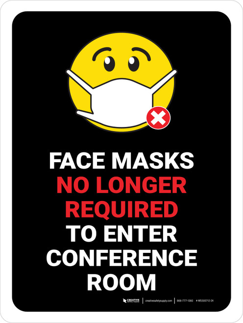 Mask No Longer Required To Enter Conference Portrait - Wall Sign