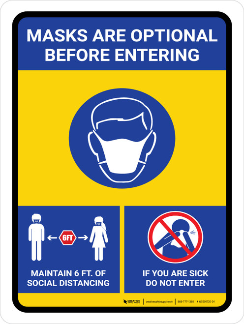 Masks Are Optional Distancing With Icon Portrait - Wall Sign