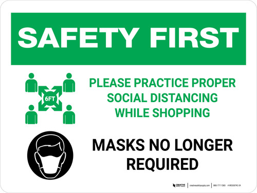 Safety First: Shopping Mask No Longer Landscape - Wall Sign