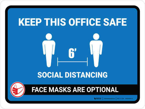 Keep This Office Safe Mask Optional Landscape - Wall Sign