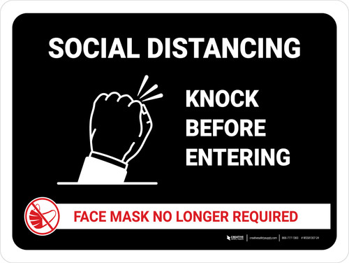 Social Distancing Mask No Longer Landscape - Wall Sign