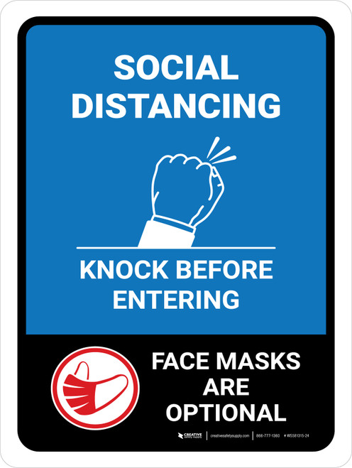 Knock Before Entering Face Mask Optional Portrait - Wall Sign