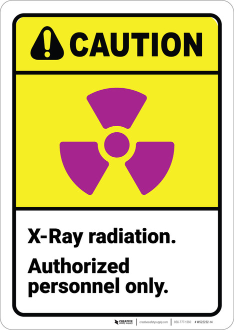 Caution: X Ray Radiation ANSI - Wall Sign