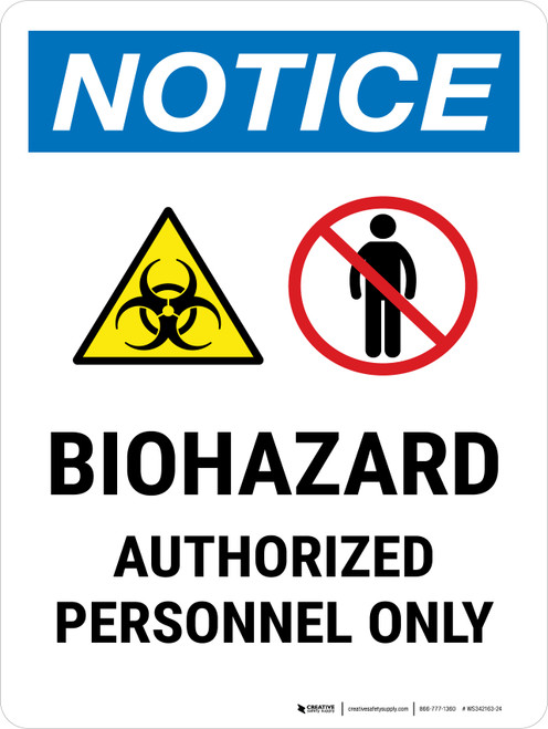 Notice: Biohazard Portrait - Wall Sign