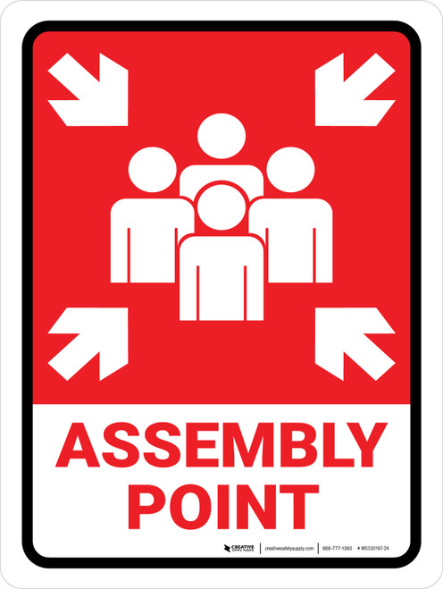 Assembly Point RED Portrait - Wall Sign