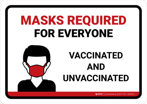 Mask Required For Everyone Landscape - Wall Sign