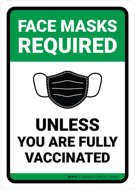 Face Mask Required Unless Portrait - Wall Sign