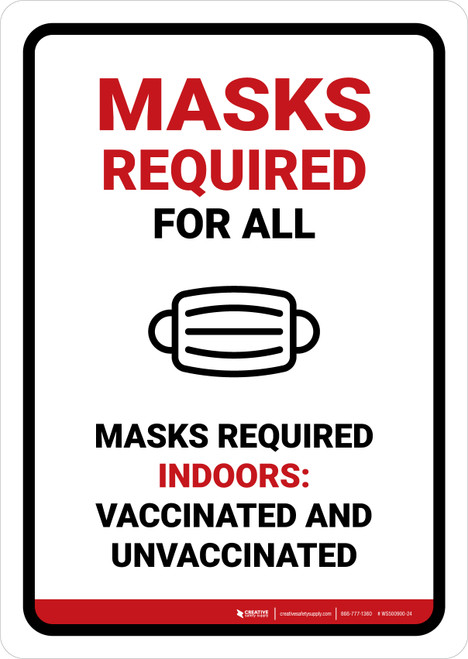 Mask Required For All Portrait - Wall Sign