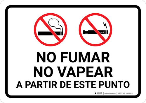 No Smoking No Vaping Beyond This Point Spanish Landscape - Wall Sign