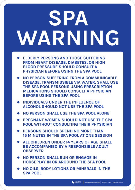 Arkansas Spa Warning Portrait - Wall Sign