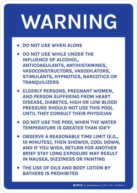Massachusetts Pool Safety Instructions Portrait - Wall Sign