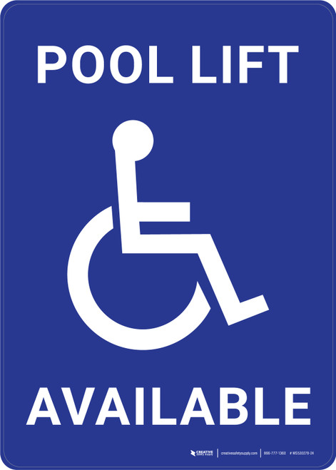 Pool Is Equipped With Handicap Lift See Pool Manager Landscape - Wall Sign