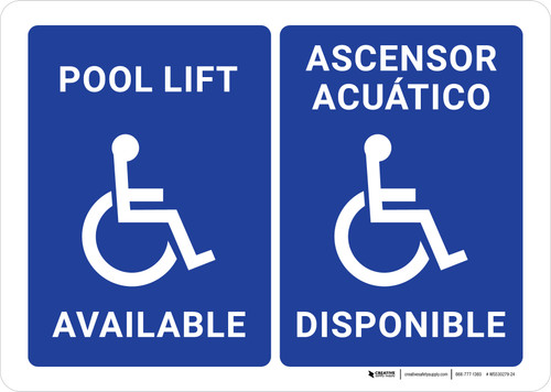 Pool Is Equipped With Handicap Lift See Pool Manager Portrait - Wall Sign