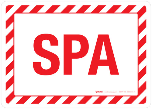 Spa with Hazard Lines Landscape - Wall Sign