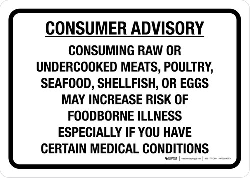 Consumer Advisory: Foodborne Illness Landscape - Wall Sign