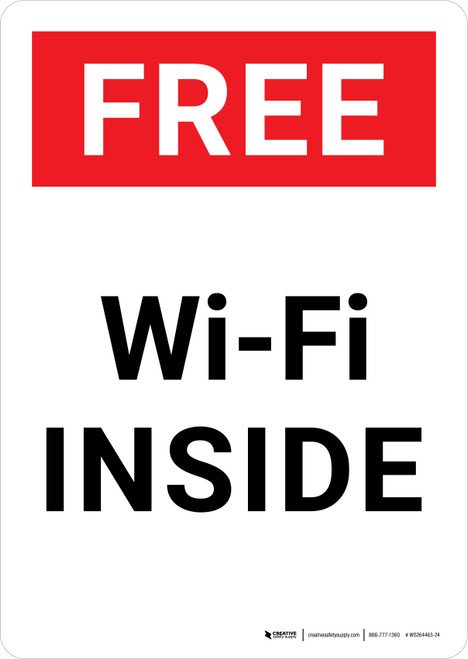 Free: Wi-Fi Inside Portrait - Wall Sign