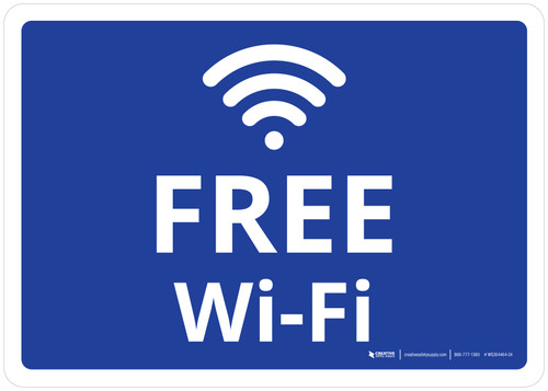 Free Wi-Fi Blue Landscape - Wall Sign