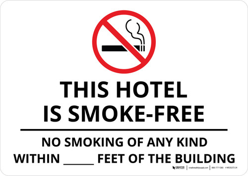 This Hotel Is Smoke-Free - No Smoking of Any Kind Landscape - Wall Sign