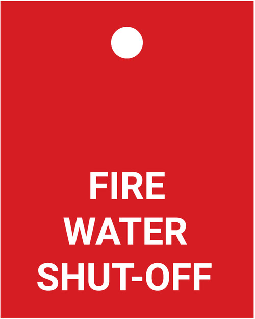 Fire Water Shut-Off - Valve Tag