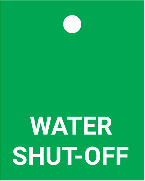 Water Shut-Off - Valve Tag