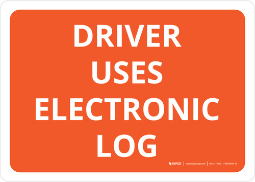 Driver Uses Electronic Log Orange Landscape - Wall Sign