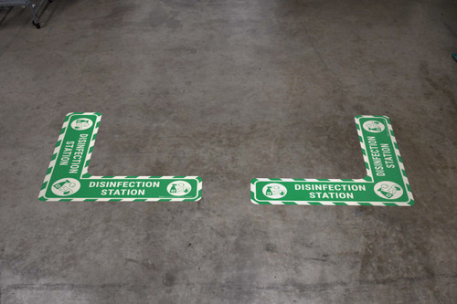 Disinfection Station - Floor Sign Corner