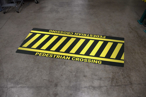 Pedestrian Crossing Black/Yellow - Crosswalk Floor Sign