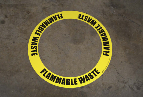 Flammable Waste - Circular Floor Sign Ring