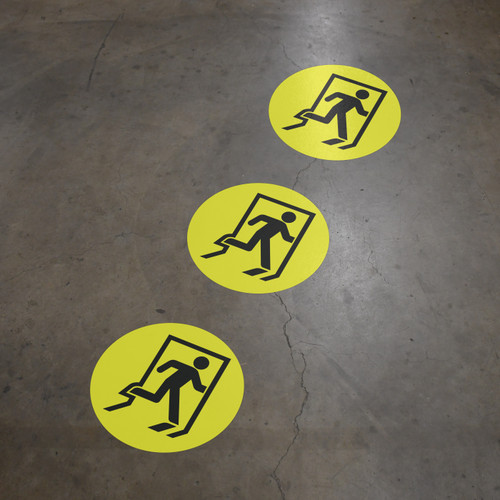 Emergency Exit Wayfinding Floor Sign Dot