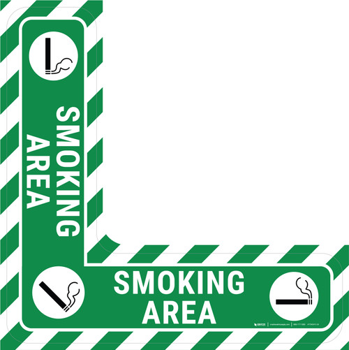 Smoking Area - Floor Sign Corner