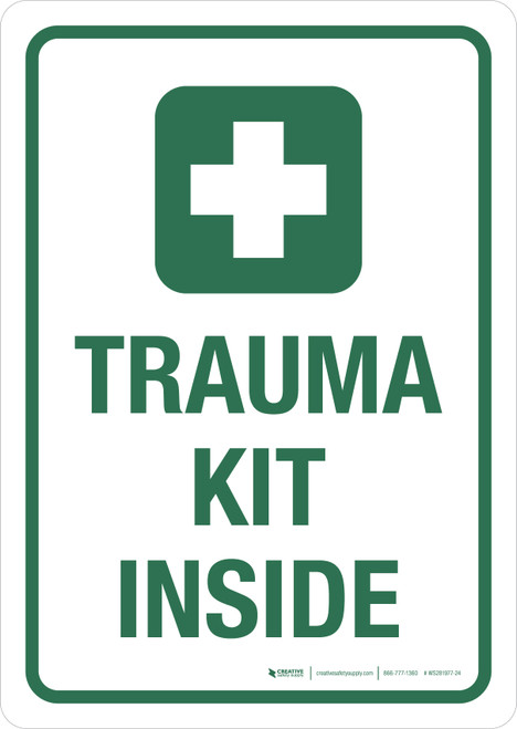 Trauma Kit Inside Portrait - Wall Sign