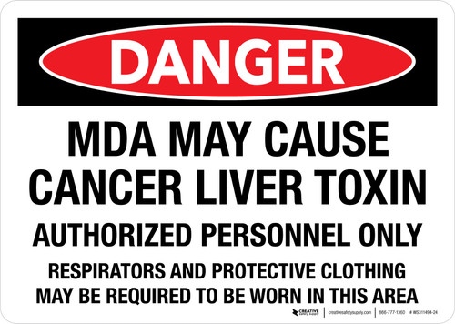 Danger: MDA May Cause Cancer Liver Toxin Landscape - Wall Sign