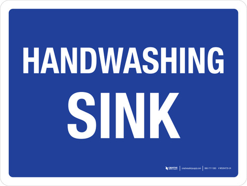 Handwashing Sink Blue Landscape - Wall Sign