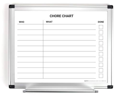 Chore Chart - 14X11 Dry Erase Whiteboard