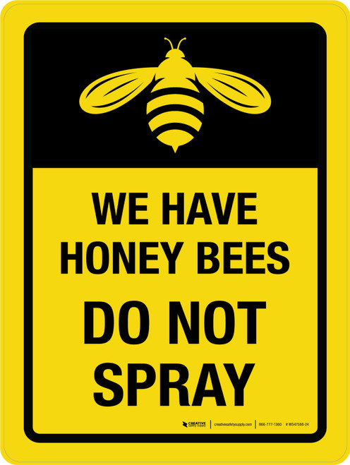 Gartenschild 'We Have Honey Bees Do Not Spray', 20 X 30 Cm – Aluminium Mit Pfahl, Wetterfest