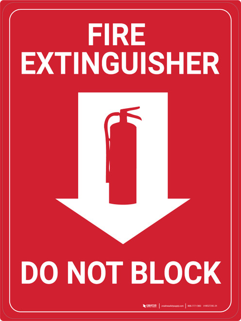 Fire Extinguisher/Do Not Block Portrait - Wall Sign