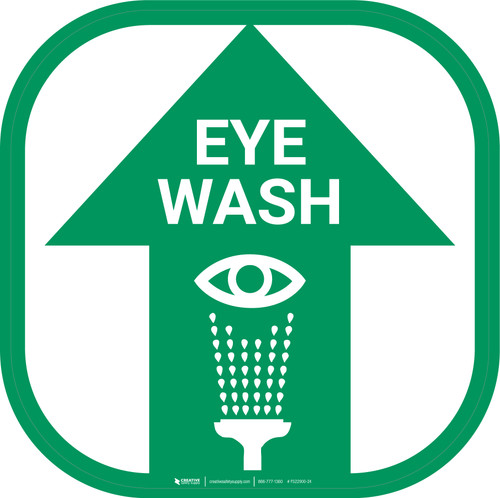 Emergency Eye Wash - Rounded Square Floor Sign