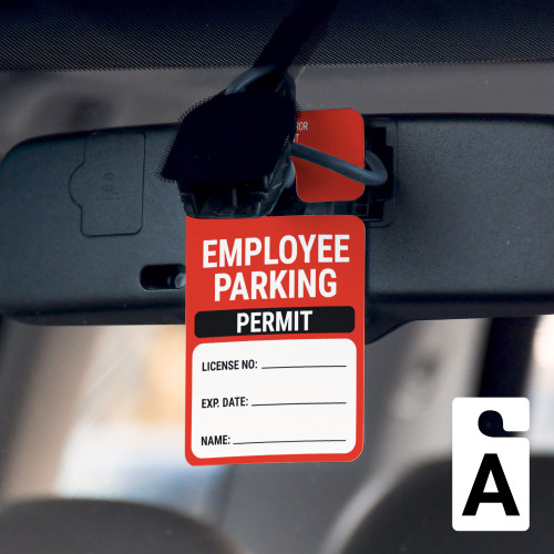 Employee Parking Permit - License No/Exp Date/Name - Car Permit Parking Tag