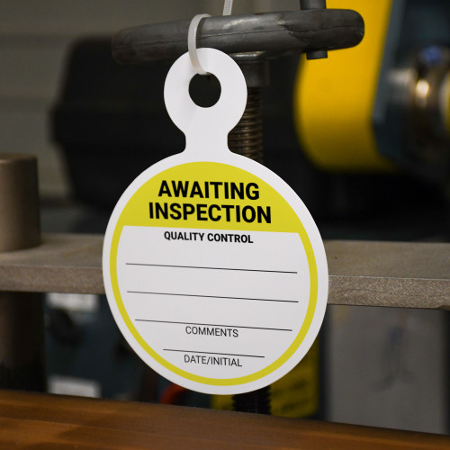 Awaiting Inspection Quality Control - Round Hang Tag