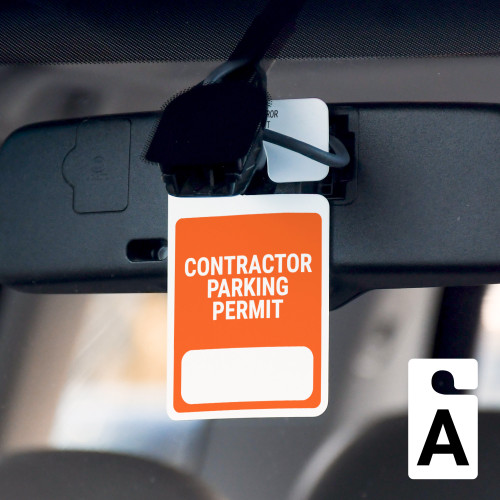 Contractor Parking Permit - Write-on - Car Permit Parking Tag