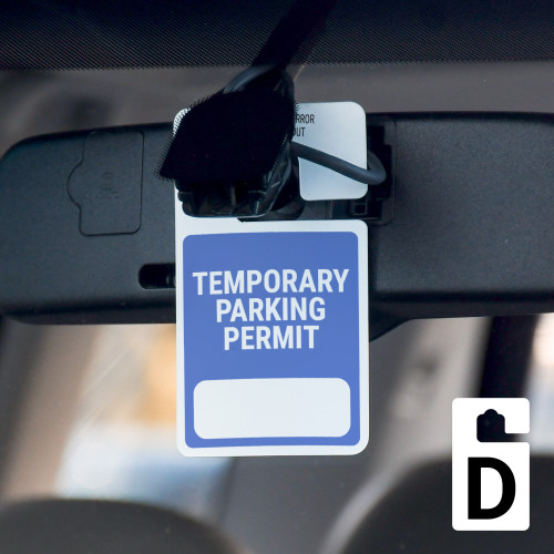 Temporary Parking Permit - Write-on - Car Permit Parking Tag