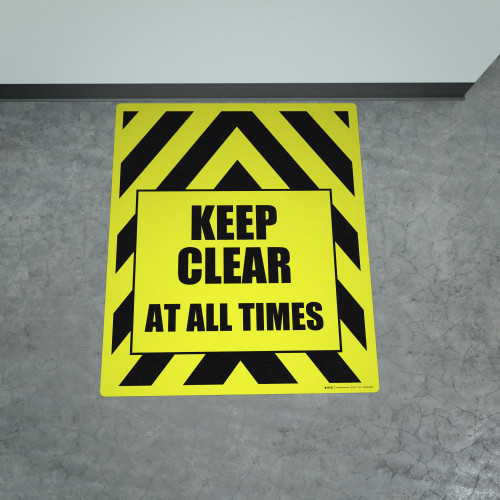 Keep Clear at All Times Portrait - Large Floor Sign