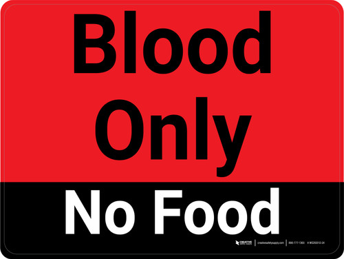 Blood Only No Food Yellow Landscape - Wall Sign